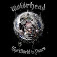 Motorhead 'The World Is Yours' album cover artwork featuring a skull inside a transparent orb with a chain and spikes on a black background.