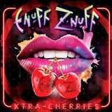 Squishy Znuff logo with pink lips and cherries on a dark background