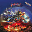Album cover for 'Painkiller' by Judas Priest with a dragon and motorcycle design.
