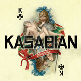 Album cover for Kasabian's 'Empire' with classical-style illustration and brand logo.