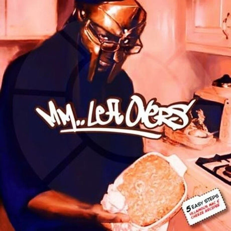 Person holding a cake in a kitchen with 'M.M. LeR O'ers' text overlay.