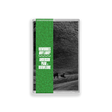 Cassette tape with green label featuring text and a black and white landscape