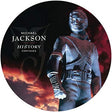 Album cover for 'History Continues' by Michael Jackson with a stylized depiction of the artist.