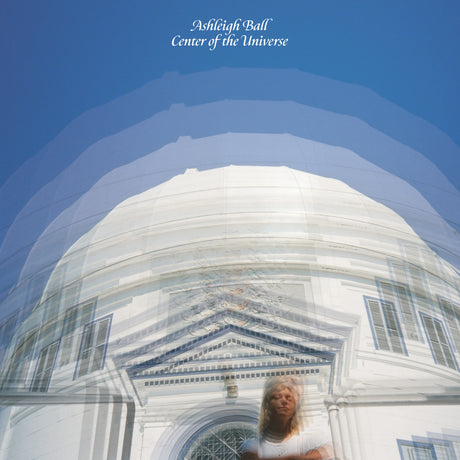 Album cover with a dome-shaped building and a person's face superimposed, against a blue sky.