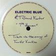 Vinyl record label with text 'Electric Blue' and 'T Sound Factor' on a white background
