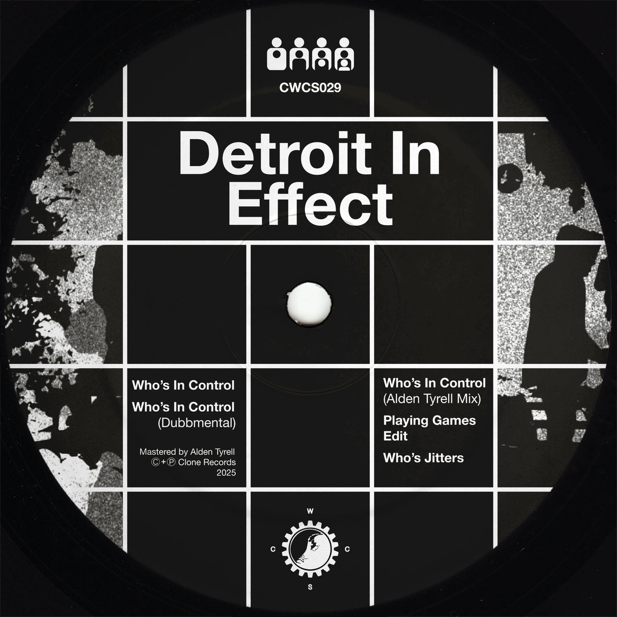 Album cover for 'Detroit In Effect' with text and abstract designs.