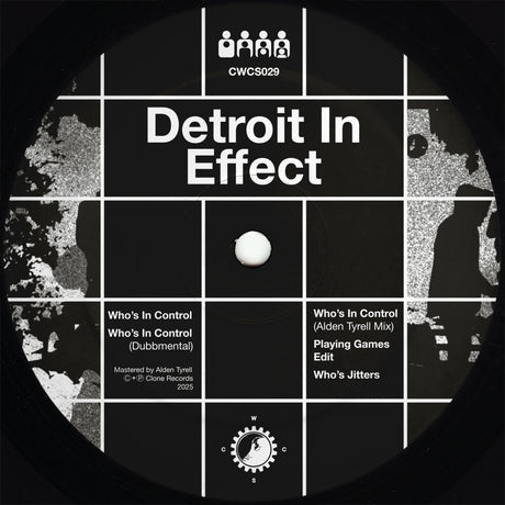 Album cover for 'Detroit In Effect' with text and abstract designs.