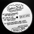 A circular black-and-white vinyl record label with handwritten text. The label reads 'GhouL5ive' at the top and lists track titles and production credits including Ben Hixon, Stonie Blue, and Dolfin Records.
