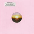 Album cover with a sunset design on a pink background