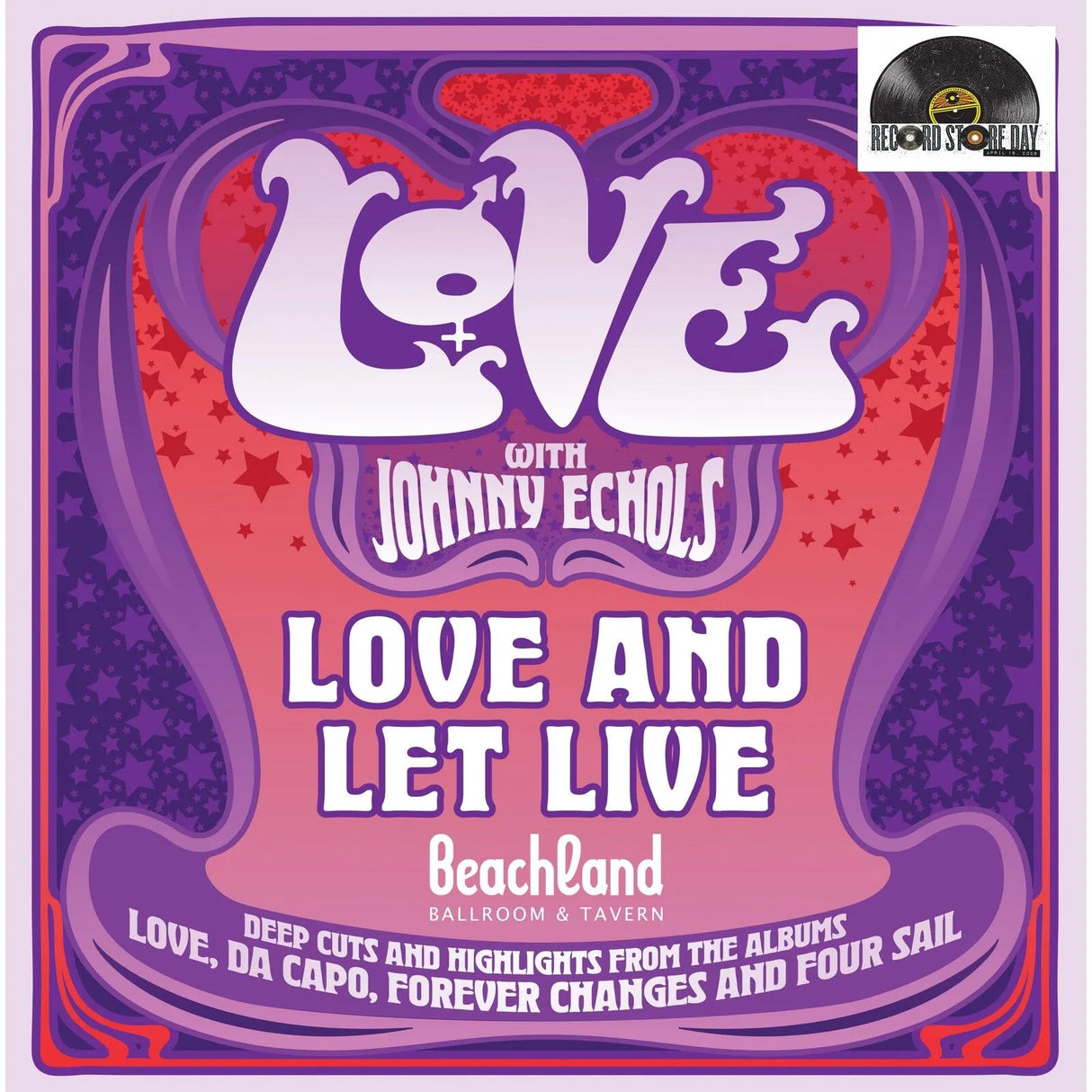 Love With Johnny Echols - Love & Let Live: Live LP (180g-cream white vinyl)