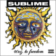 Album cover art for Sublime - 40oz To Freedom featuring a graphical representation of a sun with human-like face and text '400g to freedom'.