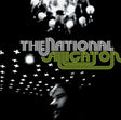 Album cover for The National's 'Alligator' featuring a stylized image of a person with a record player and vinyl records, with the band's name in bold lettering.