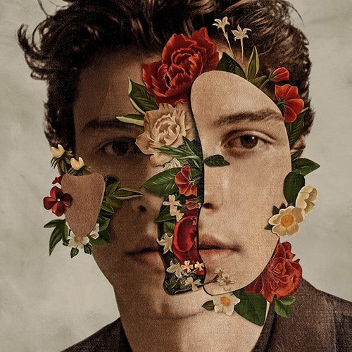 Album cover featuring a collage of Shawn Mendes's face with flowers and leaves.