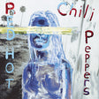 Album cover art for Red Hot Chili Peppers’ 'By The Way'. The image features a stylized, translucent depiction of a person against a backdrop with palm trees and a clear sky.