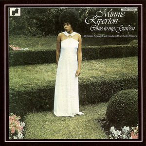 Album cover of Minnie Ripperton - Come Into My Garden LP featuring Minnie Ripperton in a white dress standing in a garden.