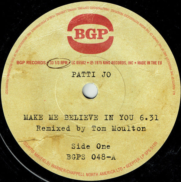 Patti Jo - Make Me Believe In You / Ain't No Love Lost 7-Inch