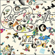 The image features the cover art for the Led Zeppelin III LP, which includes various colorful and artistic symbols and images related to the band.