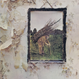 Album cover of Led Zeppelin - IV LP featuring a man carrying sticks on his shoulders, with a rustic frame and a weathered wall in the background.