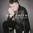 An album cover featuring a person in a seated position with their head bowed and hands clasped, with the text 'SAM SMITH IN THE LONELY HOUR' displayed.