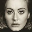 Black and white image of Adele, with a focus on her face and eyes.