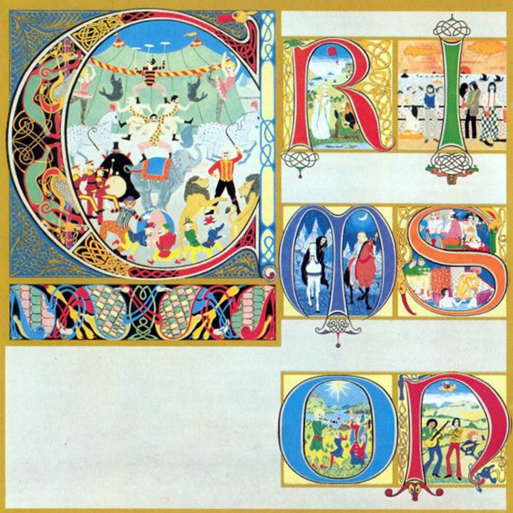 Album cover art for King Crimson's Lizard LP featuring a colorful and intricate design with illustrations and text.