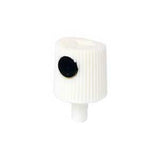 A white spray paint cap with a black dot for spraying thin lines of paint.
